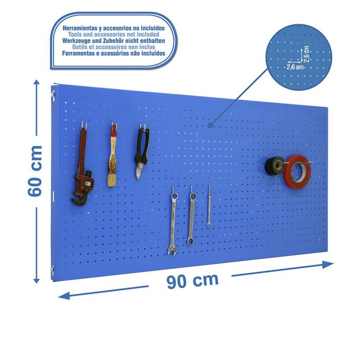 Panelclick 90x60 cm azul + 8 ganchos. simon rack 3