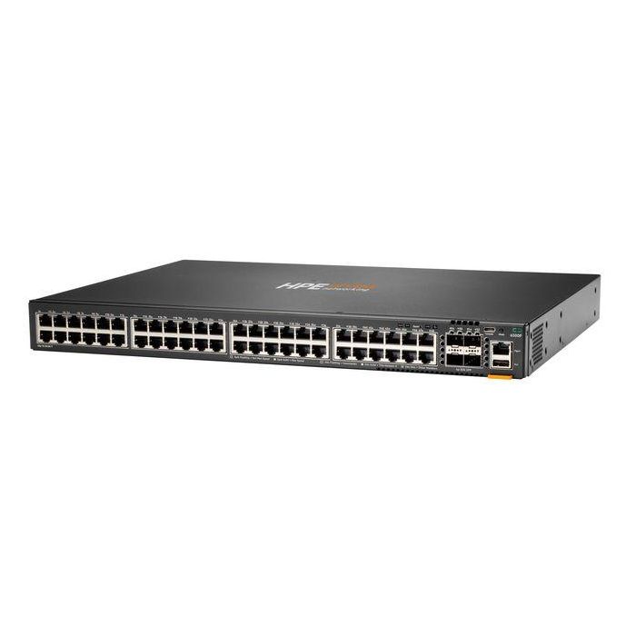 Hewlett Packard Enterprise CX 6300F Switch 880 Gbps 660 Mpps 48x 10/100/1000 RJ-45 4x 1/10/25/50G SFP USB C OOBM USB A 900W PSU 1 Hewlett Packard Enterprise CX 6300F Switch 880 Gbps 660 Mpps 48x 10/100/1000 RJ-45 4x 1/10/25/50G SFP USB C OOBM USB A 900W PSU 1