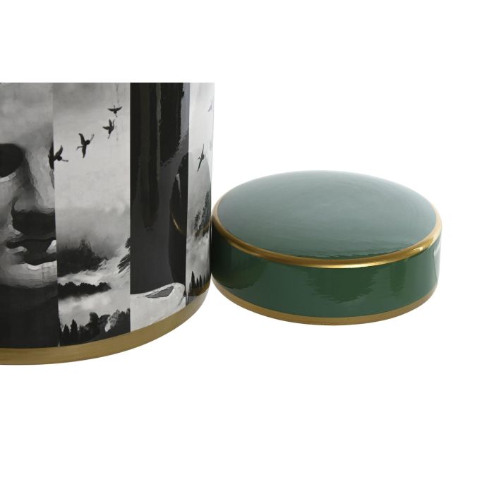 DKD Home Decor Tibor Porcelana Verde Negro 20.5 x 27 x 20.5 cm 1