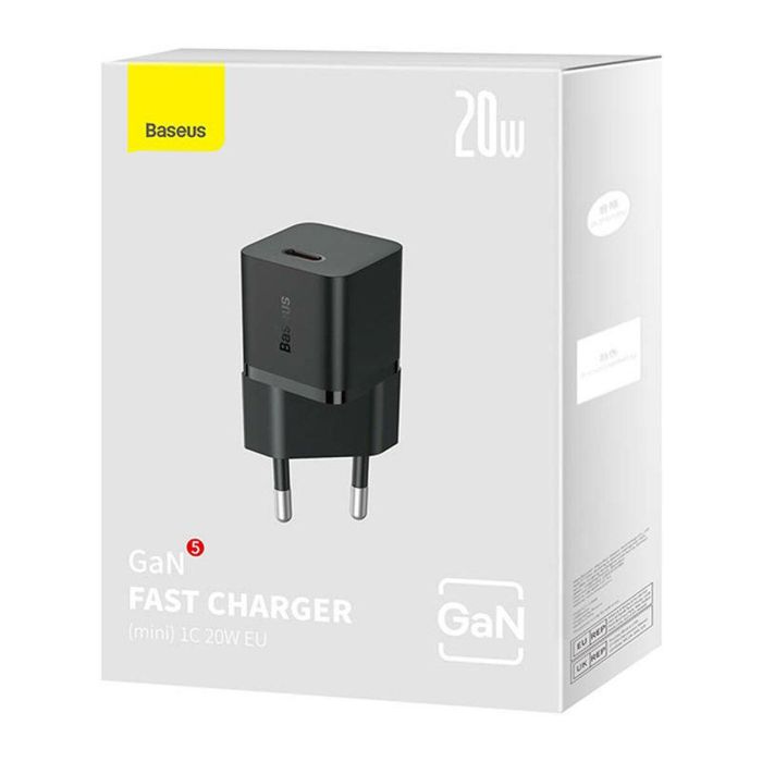 Cargador de Pared Baseus CCGN050101 Negro 20 W 1 Cargador de Pared Baseus CCGN050101 Negro 20 W 1