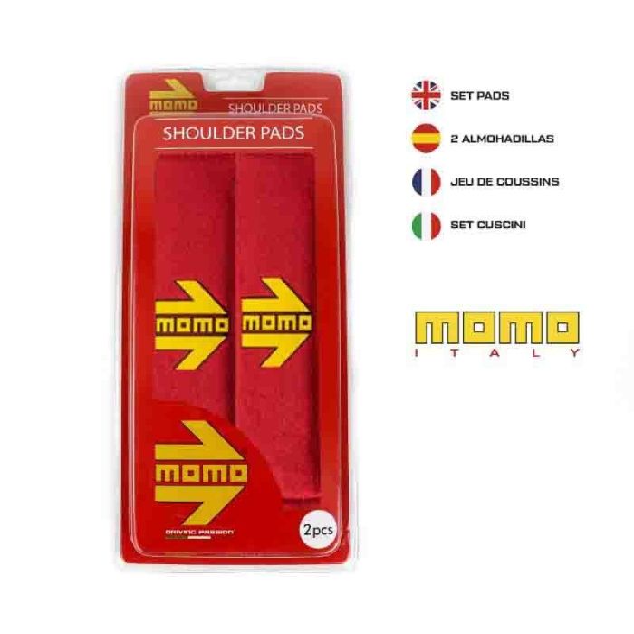 Set Almohadillas Momo Cinturon Coche Rojo-Amarillo MOMLSHP001R 4 Set Almohadillas Momo Cinturon Coche Rojo-Amarillo MOMLSHP001R 4