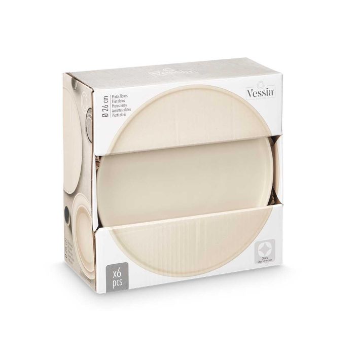 Plato Llano 26 Cm Liso Beige Vessia (12 Unidades) 1 Plato Llano 26 Cm Liso Beige Vessia (12 Unidades) 1