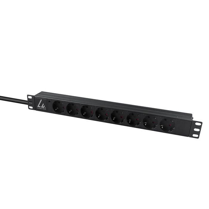 Lanview 19'' rack mount power strip, 16A with 8 x Schuko type F socket 1 Lanview 19'' rack mount power strip, 16A with 8 x Schuko type F socket 1
