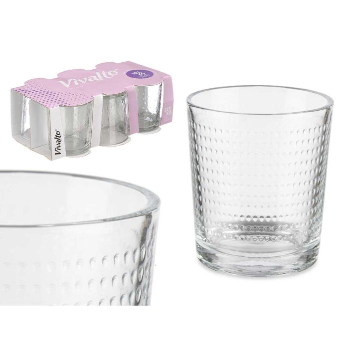 Set 6 Vasos 265 ml Puntos Nilo Vivalto - Vidrio Transparente, 26.2x9x15.5 cm (8 Unidades) Set 6 Vasos 265 ml Puntos Nilo Vivalto - Vidrio Transparente, 26.2x9x15.5 cm (8 Unidades)