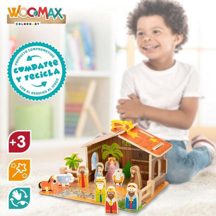 Belén de Navidad Woomax Madera 29,5 x 16,5 x 22 cm (20 Piezas) (6 Unidades) 4