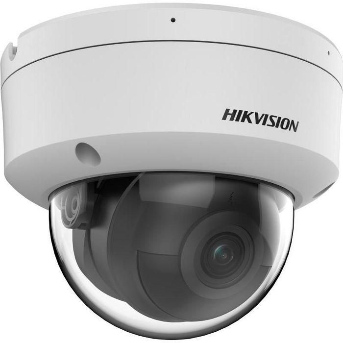 Hikvision Cámara IP minidomo 8M 4K AcuSense 2.8mm IR40 WDR H.265+ IK10 IP67 12V/PoE. Audio, alarma, micrófono 1