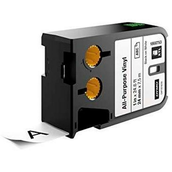 Cinta de transferencia térmica Dymo Blanco Negro 24 x 7,5 mm Vinilo (6 Unidades) 1 Cinta de transferencia térmica Dymo Blanco Negro 24 x 7,5 mm Vinilo (6 Unidades) 1