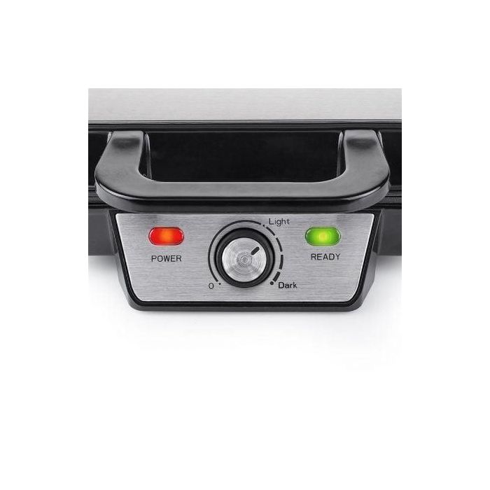 Tristar WF-2195 Gofrera 1000W para 2 Waffles Belgas, Termostato Regulable, Antiadherente, Acero Inoxidable, Almacenamiento Vertical/Horizontal 3