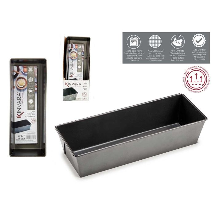 Molde Rectangular Kinvara 31 cm, Metal, 1.5 L, Antiadherente (24 Unidades) Molde Rectangular Kinvara 31 cm, Metal, 1.5 L, Antiadherente (24 Unidades)