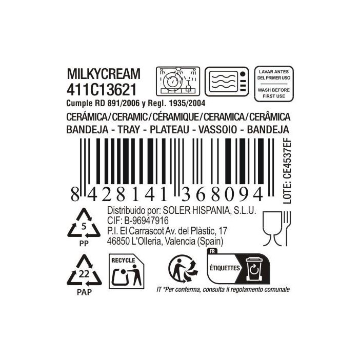La Mediterranea Bandeja Oval 30x17.5x3.2 cm, Milkycream, Ideal para Servir y Decorar (12 Unidades)