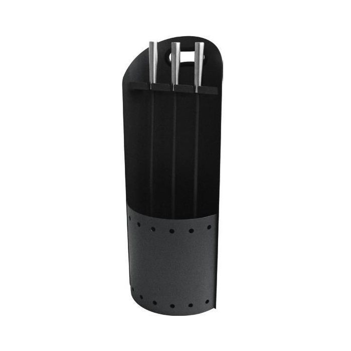 DKD Home Decor Chimenea Decorativa Moderna Negra de Acero Inoxidable - Set de 3. Alto 51 cm, Ancho 11 cm