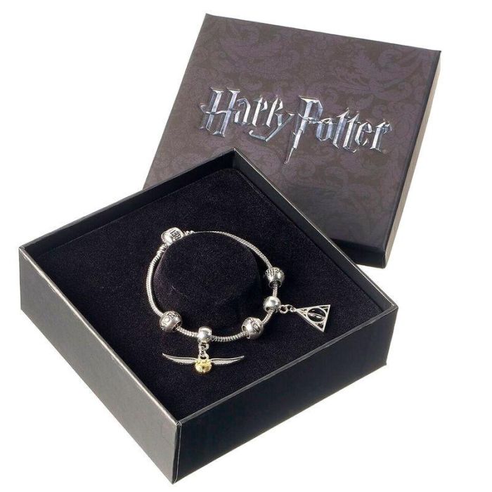 Pulsera plateada charms Deathly Hallows Snitch 3 Spellbeads Harry Potter 0 Pulsera plateada charms Deathly Hallows Snitch 3 Spellbeads Harry Potter 0