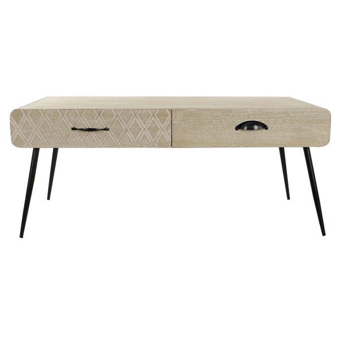 Mesa de Centro DKD Home Decor Negro Multicolor Cobre Natural Metal Madera de Paulonia Madera MDF 100 x 52 x 42,5 cm 100 x 52 x 7