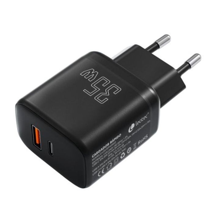 Leotec LECSPH35W2K cargador de dispositivo móvil Universal Negro Corriente alterna Carga rápida Interior 2 Leotec LECSPH35W2K cargador de dispositivo móvil Universal Negro Corriente alterna Carga rápida Interior 2