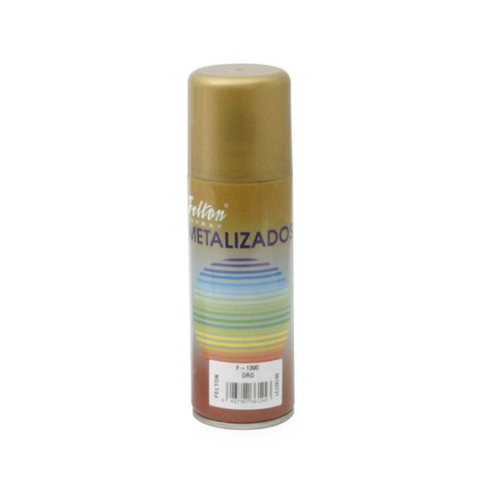 Felton Spray Pintura Metalizado Oro 200ml de Secado Rápido para Restaurar Muebles y Proyectos de Manualidades