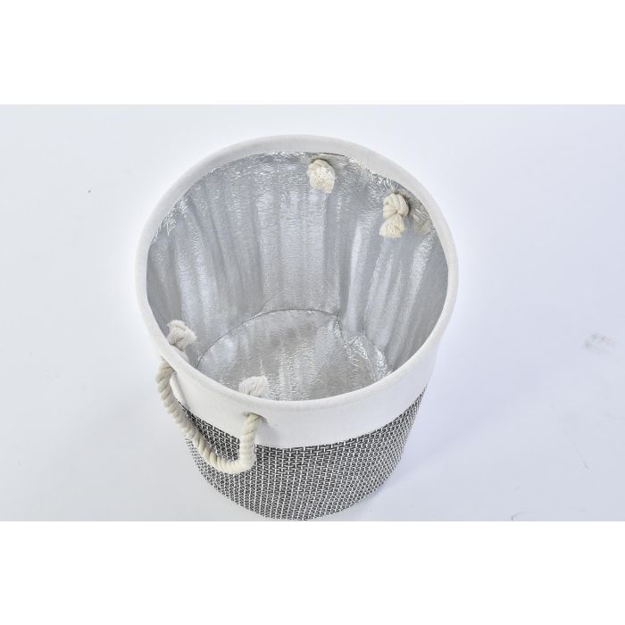 DKD Home Decor Cesta Gris Marron 40 x 49 x 40 cm Set de 3 (2 Unidades) 1