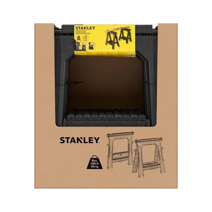 Stanley Caballetes Plegables Profesionales, Juego de 2, Capacidad de Carga 450 kg 2 Stanley Caballetes Plegables Profesionales, Juego de 2, Capacidad de Carga 450 kg 2
