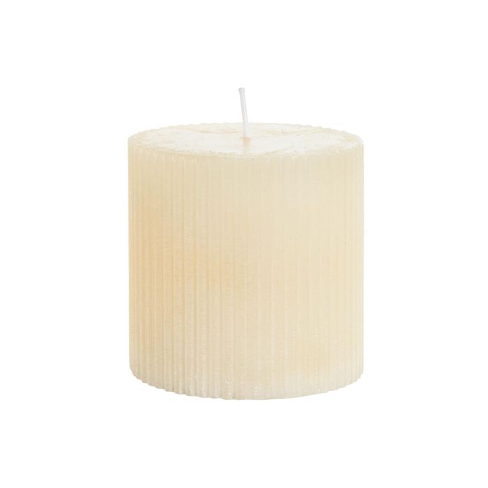 Vela Basicos DKD Home Decor Crema 7 x 7 x 7 cm (12 Unidades) 1