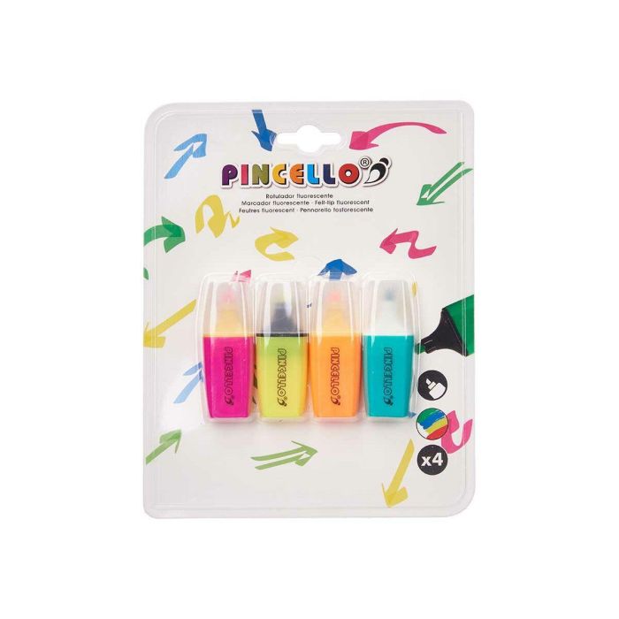 Set de Marcadores Fluorescentes Pincello 495 Amarillo Verde Multicolor Naranja Rosa (12 Unidades) 2