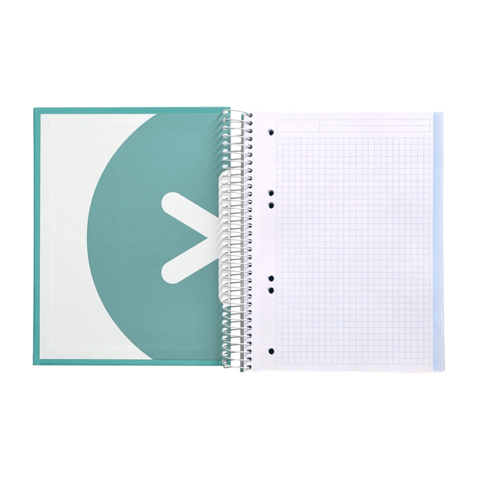 Antartik Cuaderno Espiral A5 Micro 120 Hojas 90gr Cuadro 5mm Banda 5 Color Menta 6