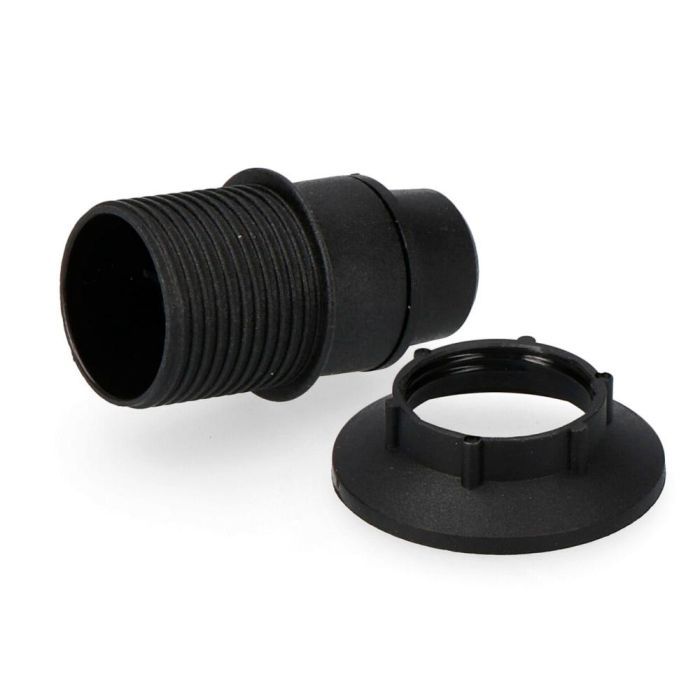 Solera Portalamparas semiroscado E14 negro termoplástico