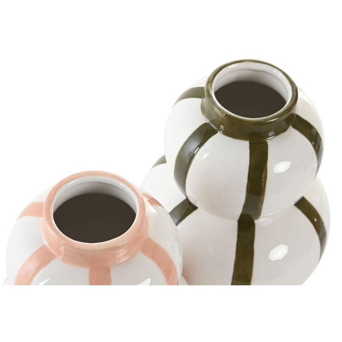 Jarron Moderno DKD Home Decor Rosa Verde 15 x 20 x 15 cm (4 Unidades) 2 Jarron Moderno DKD Home Decor Rosa Verde 15 x 20 x 15 cm (4 Unidades) 2