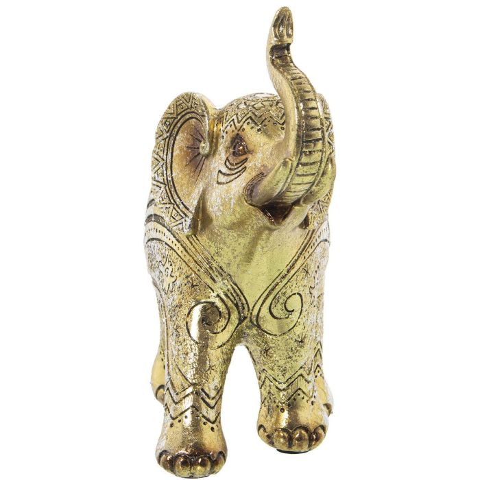 Figura Decorativa Alexandra House Living Dorado Plástico Elefante 12 x 22 x 22 cm 1