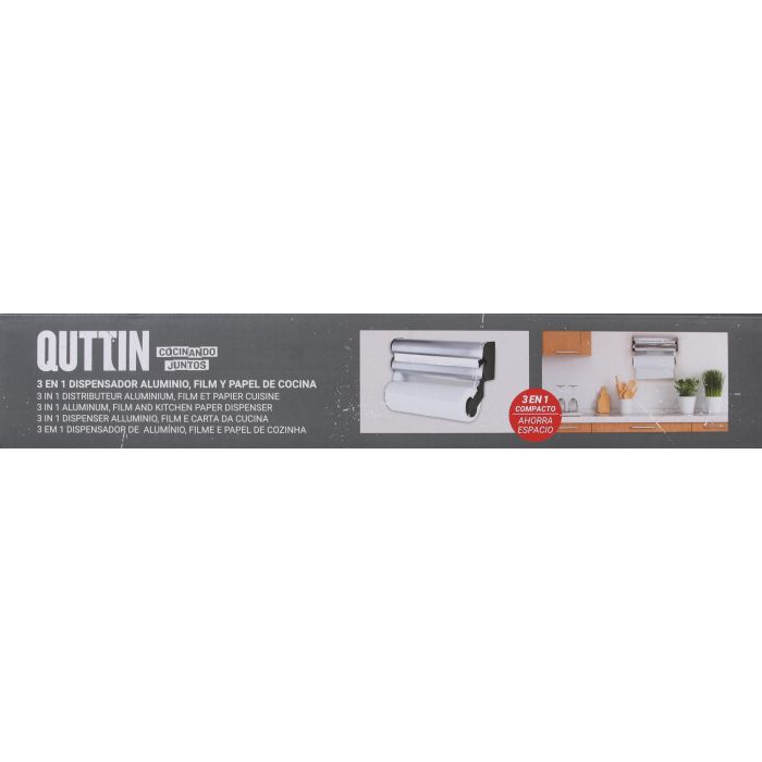Quttin Dispensador de Aluminio, Film y Papel - 20 cm Ancho x 7 cm Alto x 34 cm Largo (6 Unidades) 4