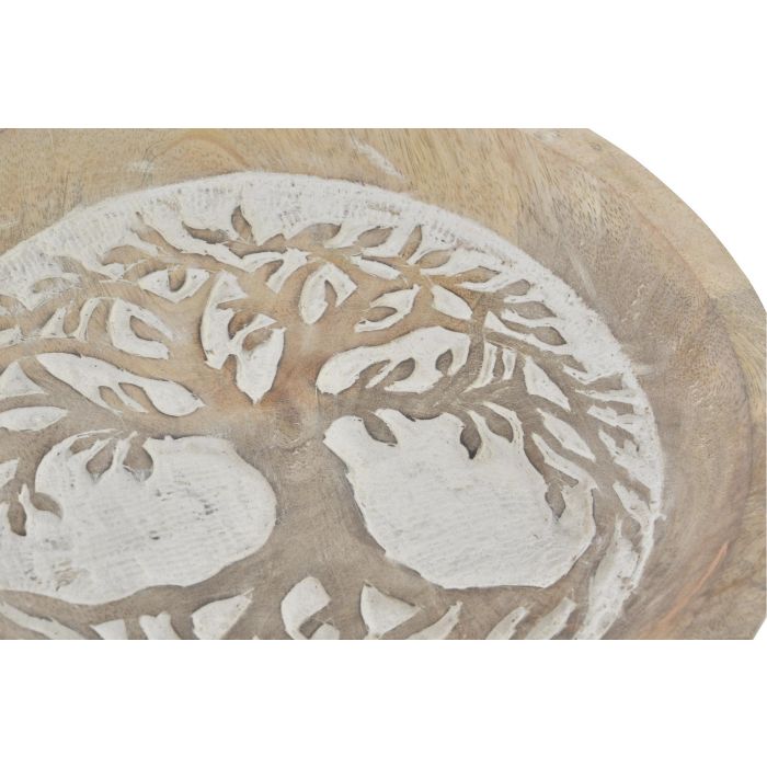 Bandeja Vaciabolsillos Indio DKD Home Decor Natural Blanco 22.5 x 4 x 22.5 cm (2 Unidades) 1