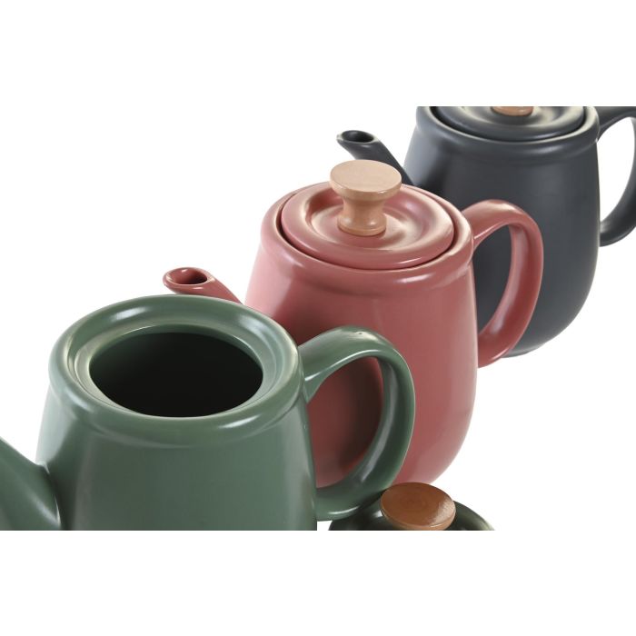 DKD Home Decor Lianfeng 21 Tetera Scandi Hecha a Mano Gres y Rubberwood 1L Verde y Rosa, Apto Microondas y Lavavajillas (3 Unidades) 2 DKD Home Decor Lianfeng 21 Tetera Scandi Hecha a Mano Gres y Rubberwood 1L Verde y Rosa, Apto Microondas y Lavavajillas (3 Unidades) 2