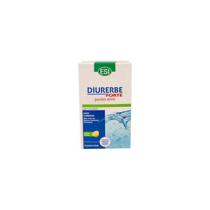 TREPATDIET-ESI Diurerbe Forte Pocket Drink Sabor Limón 24 Sobres Bebibles Drenante para Exceso Líquidos
