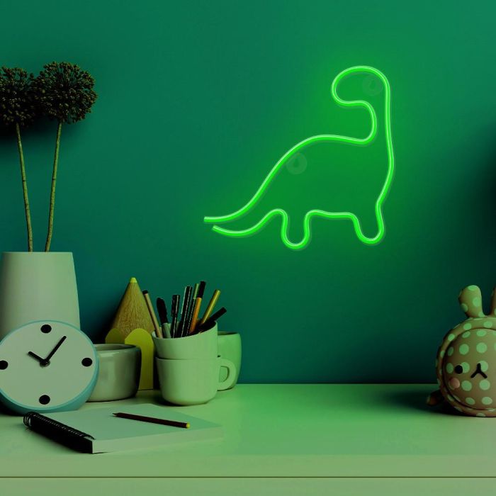Lampara Forever Neon Led Dinosaur Green 8 Lampara Forever Neon Led Dinosaur Green 8