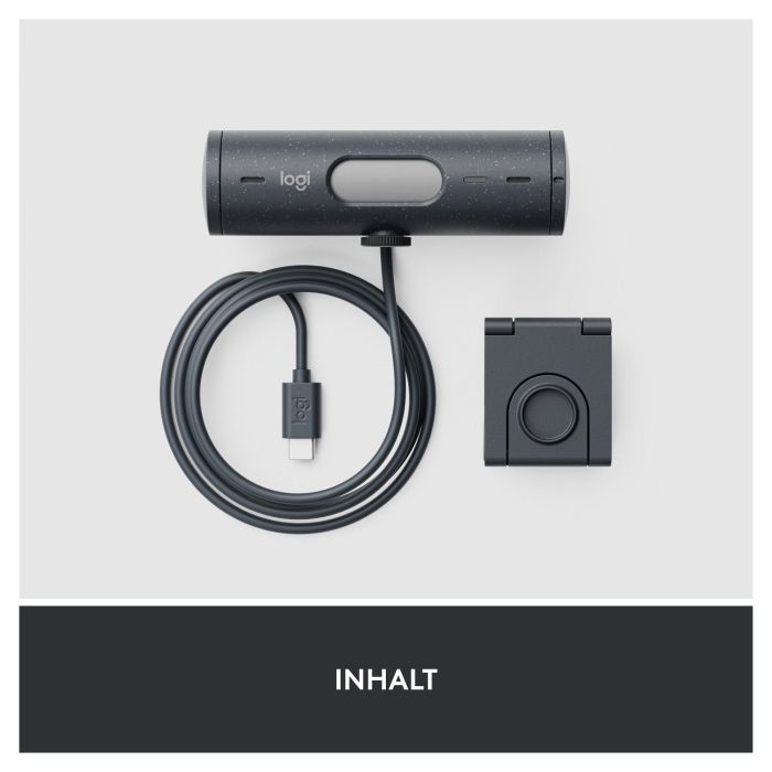 Logitech Brio 500 Webcam Full HD 1080p, Campo Visual Ajustable 90°/78°/65°, Enfoque Automático, Grafito