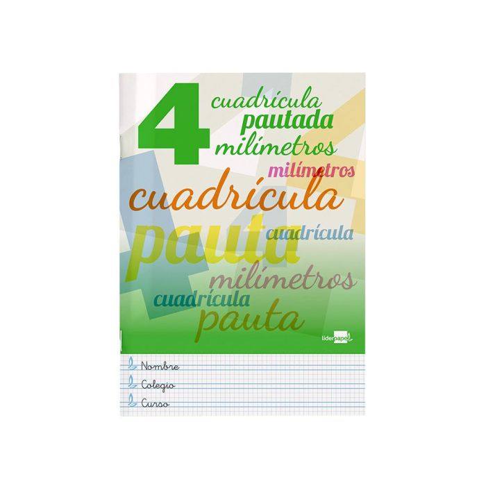 Libreta Liderpapel Pautaguia Tapa Cartoncillo 32 Hojas Din A4 70 gr Cuadriculado Pautado 4 mm 10 unidades 1