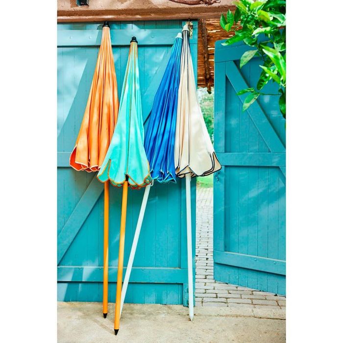 Sombrilla azul de acero, ajustable y plegable 3