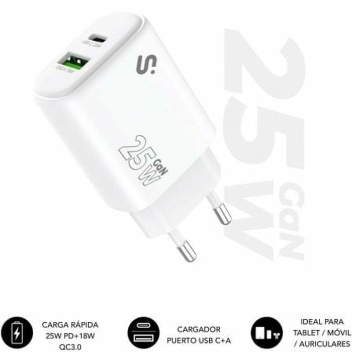 Cargador de Coche Subblim SUBCHG-6G2510 Blanco 1 Cargador de Coche Subblim SUBCHG-6G2510 Blanco 1