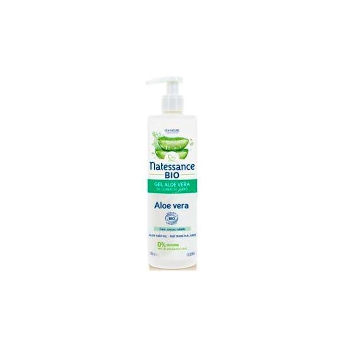 NATESSANCE Gel de Aloe Vera Bio 96% puro 400ml para cuerpo, rostro y cabello
