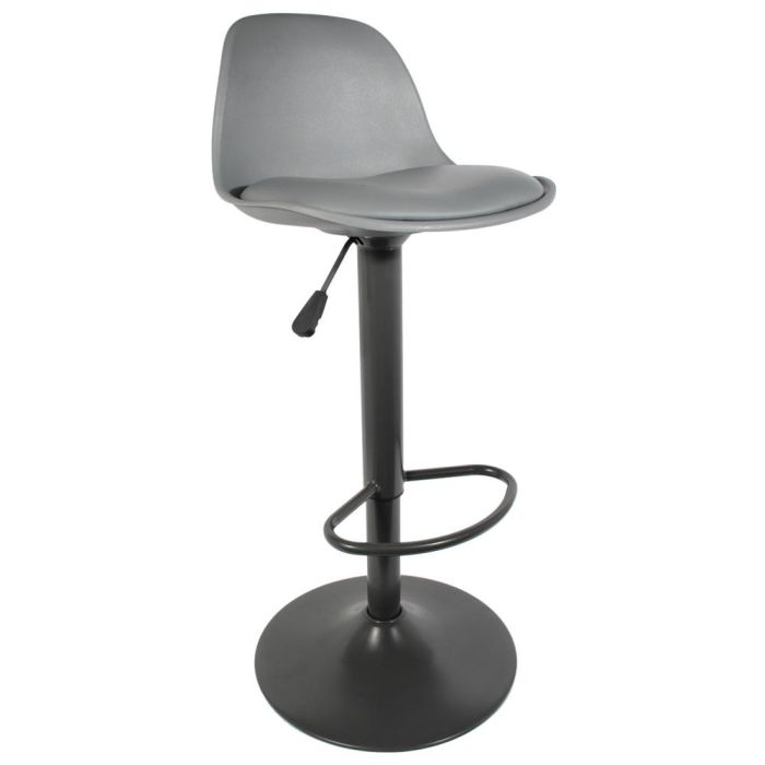 Home Deco Factory Taburete Bar Essentiel Gris Regulable en Altura 83-104 cm Diseño Moderno