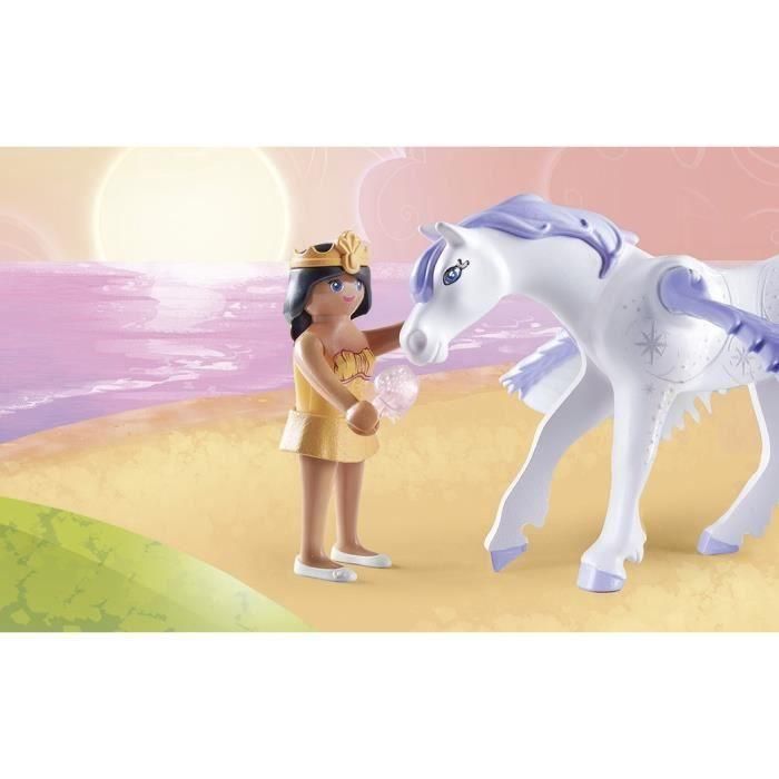 PLAYMOBIL 71361 Caballo alado para decorar - Princesa Mágica - Con una princesa, un caballero y un arcoiris para decorar - A partir de 4 años 3