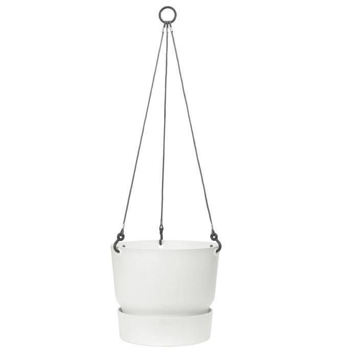 Maceta colgante ELHO Greenville 24 - Exterior - Ø 23.9 x H 20.3 cm - Blanco Maceta colgante ELHO Greenville 24 - Exterior - Ø 23.9 x H 20.3 cm - Blanco