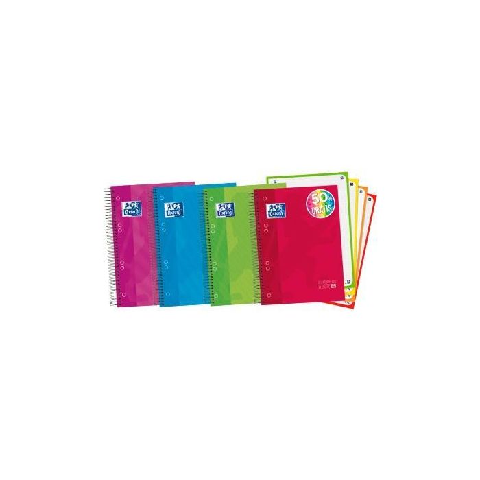 Oxford Cuaderno Classic Europeanbook 4 Write&Erase A5+ 120H 5x5 Microperforado Tapas Extraduras Colores Surtidos (5 Unidades) (5 Unidades)