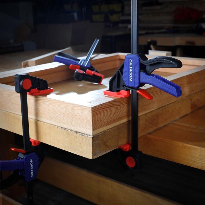 Workpro Sargento Monomanual 300 mm de Nylon con Liberación Rápida y Mordazas Revestidas para Bricolaje y Pasatiempos 5