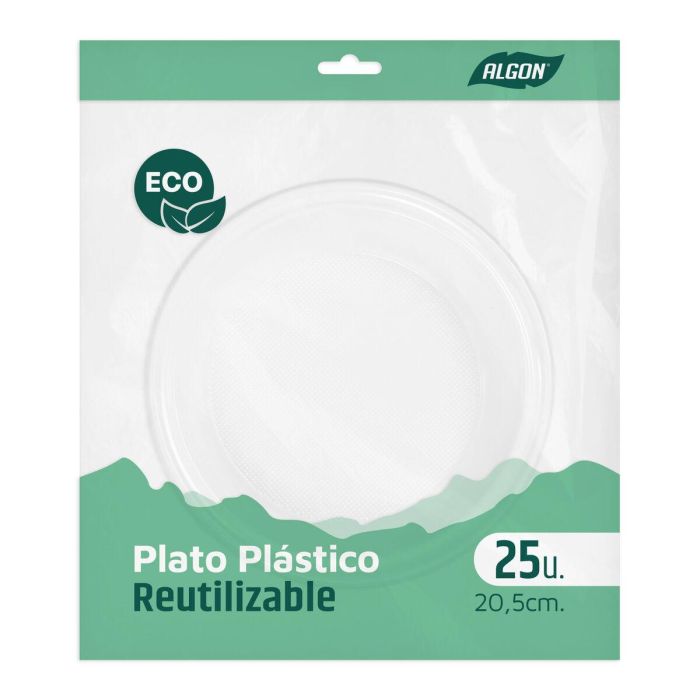 Set de Platos Algon Plástico 20,5 cm 25 Piezas (12 Unidades) 2 Set de Platos Algon Plástico 20,5 cm 25 Piezas (12 Unidades) 2
