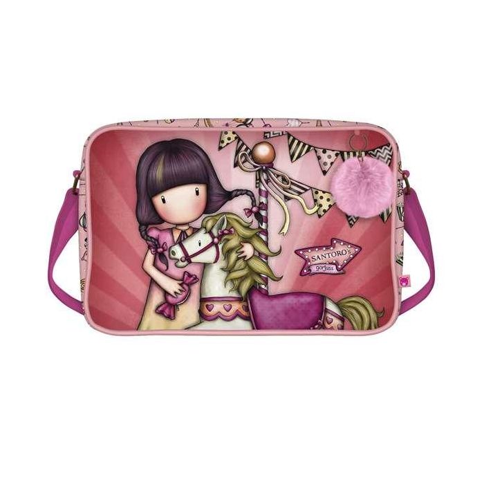 Cartera Escolar Gorjuss Carousel Salmón (35 x 26.5 x 10.5 cm)