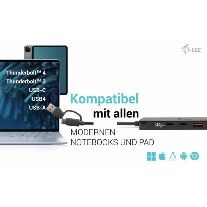 Hub USB i-Tec C31HUBMETAL2A2C 4