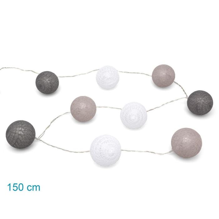 KioKids Guirnalda LED Gris 1,5m con 9 Bolas A Pilas para Habitación Infantil 4 KioKids Guirnalda LED Gris 1,5m con 9 Bolas A Pilas para Habitación Infantil 4