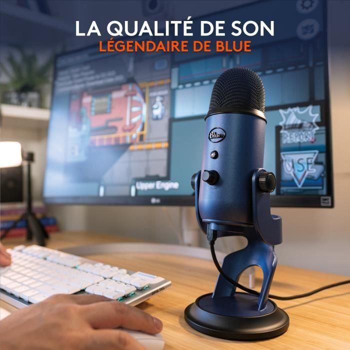Logitech G Blue Yeti Micrófono USB Premium Azul para Grabación, Transmisión, Juegos, Podcast en PC y Mac con Blue VO!CE 1 Logitech G Blue Yeti Micrófono USB Premium Azul para Grabación, Transmisión, Juegos, Podcast en PC y Mac con Blue VO!CE 1