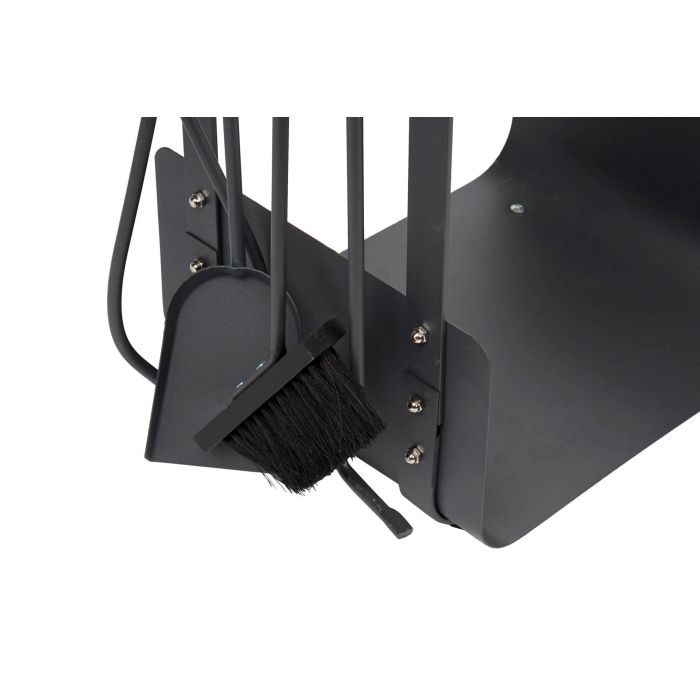 DKD Home Decor Leñera Vintage Negro Natural Acero y Pino Set de 4 11 x 57 x 2.5 cm 1