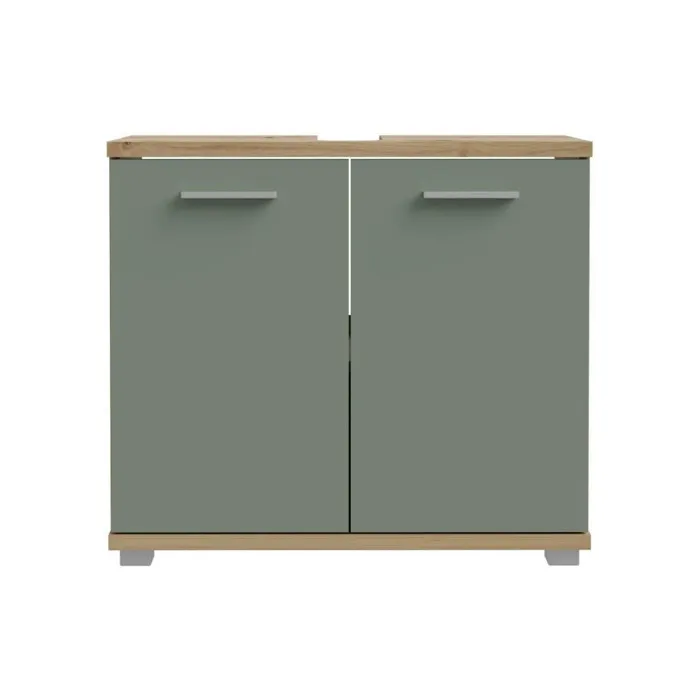 Forte Mueble bajo fregadero CHAMP CMPK021M888 2 puertas 69,9 x 28,9 x 62 cm Roble artesanal / Verde salvia 2
