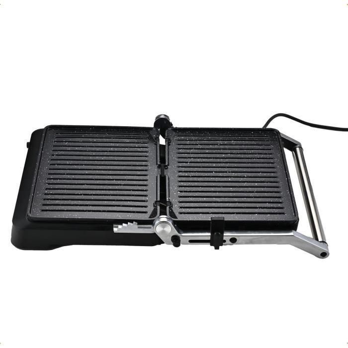 Little Balance 8734 Parrilla para Carne con 2000 W de Potencia y 6 Posiciones de Temperatura, Color Aluminio y Negro 3 Little Balance 8734 Parrilla para Carne con 2000 W de Potencia y 6 Posiciones de Temperatura, Color Aluminio y Negro 3